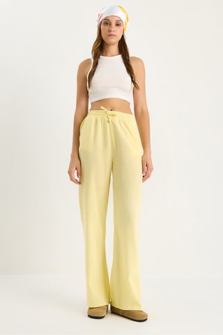 Relaxed Fit Wide Leg Pants with Drawstring
