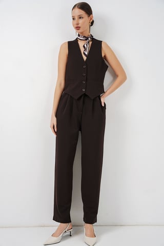 V-neck Crepe Waistcoat