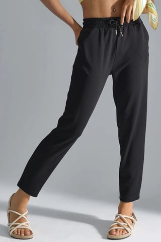 Modal Touch Elastic Waist Carrot Fit Jogger Pants