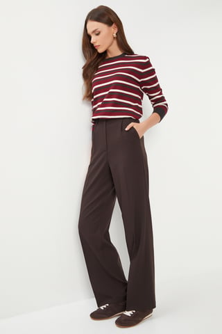 Pleated Straight Leg Pants