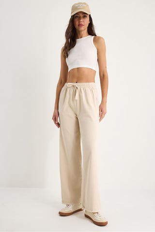 Elastic Waist Straight Leg Pants