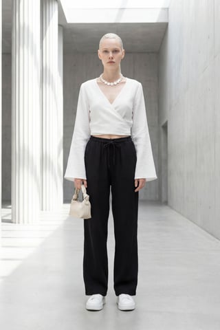 Elastic Waist Straight Leg Pants