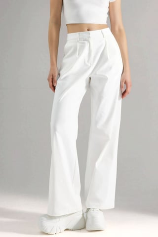 Hooggewaisted Wijde Pantalonbroek
