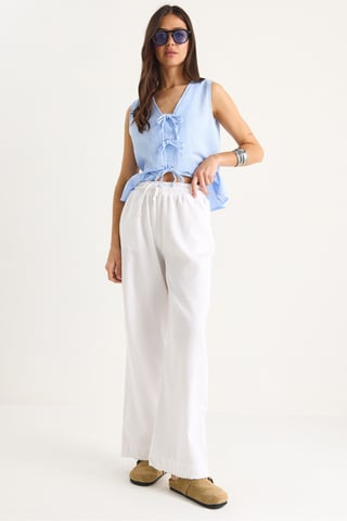 Elastic Waist Straight Leg Pants