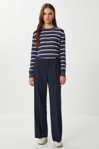 Pleated Straight Leg Pants