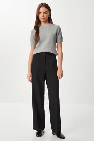 Pleated Straight Leg Pants