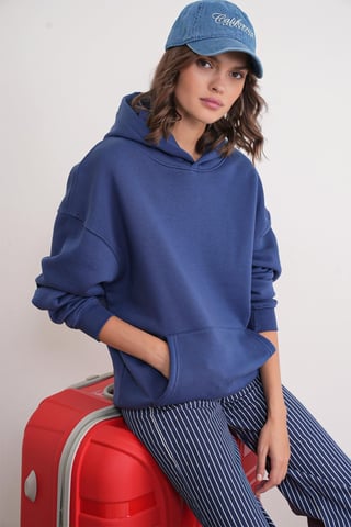 Oversized Hooded Sweatshirt with Pocket