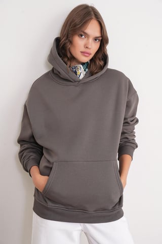 Oversized Hooded Sweatshirt with Pocket