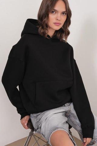Oversized Hooded Sweatshirt with Pocket