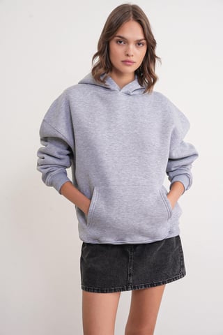 Oversized Hooded Sweatshirt with Pocket