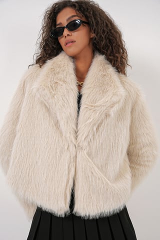 Regular Fit Faux Fur Coat