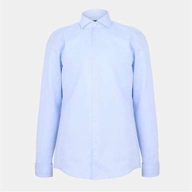 Men's Boss Spread Collar Long Sleeve Shirt in Pastel Blue