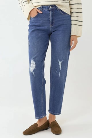 Destroy Detaljerade Slim Fit Jeans