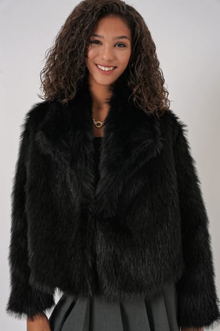 Regular Fit Faux Fur Coat