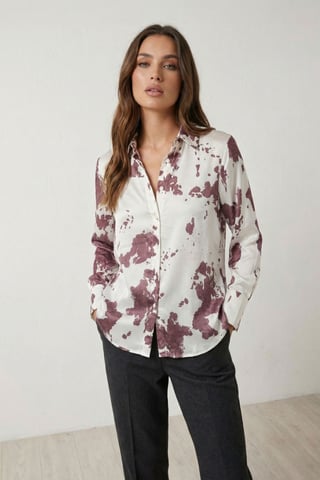 Abstract Print Button-Up Shirt