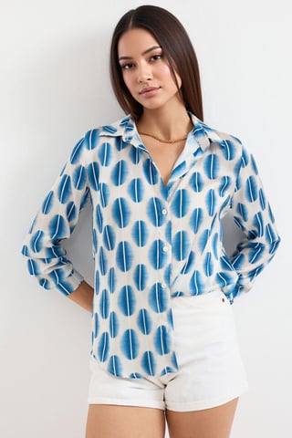 Satin Long Sleeve Button Up Shirt