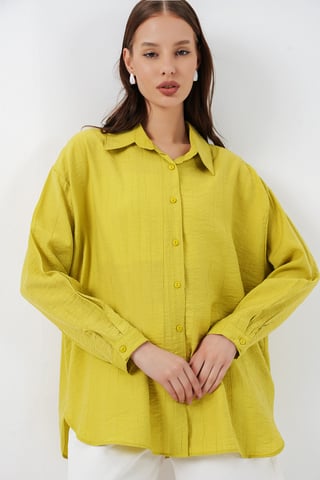 Oversized Long-Sleeve Button-Up Shirt