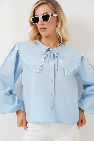 Poplin Babykostymskjorta med Slips