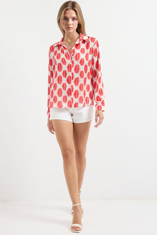 Satin Long Sleeve Button Up Shirt