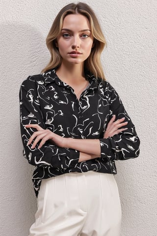Patterned Long Sleeve Shirt