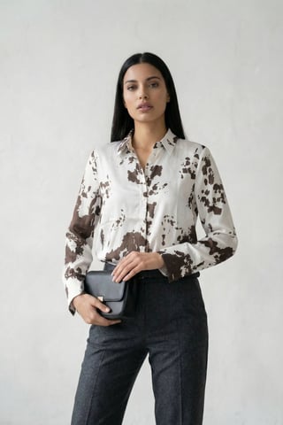 Abstract Print Button-Up Shirt