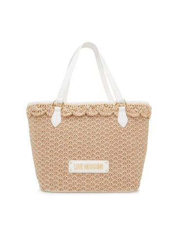 Logo Tag Rafia Tote Bag