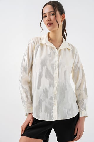 Oversized Striped Button-Up Shirt