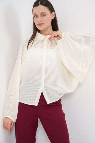 Oversized randig skjorta med knappar