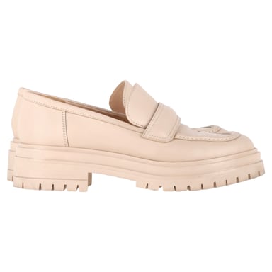 Gianvito Rossi platform loafers in nude leer