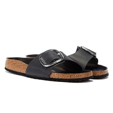 Shop Voor Birkenstock Madrid Big Buckle Geolied Leer Dames Zwarte Sandalen
