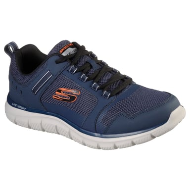 Skechers Track Knockhill Leather Men's Navy/Orange Trainers