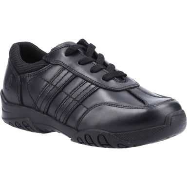Hush Puppies Jezza 2 Senior Leather Boy's Black Lace-Up Shoes