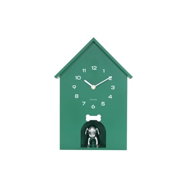 Karlsson wandklok dog house retro green