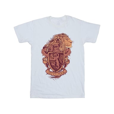 Harry Potter Mens Gryffindor Sketch Crest T-Shirt (White)