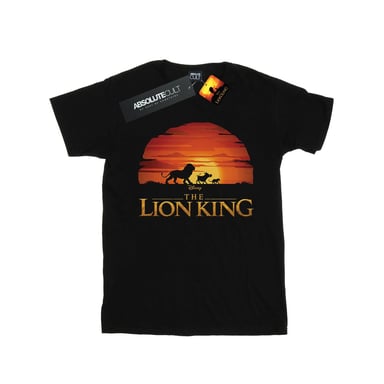 Disney T-shirt i bomull med solnedgångslogo från Lejonkungen-filmen (Svart)