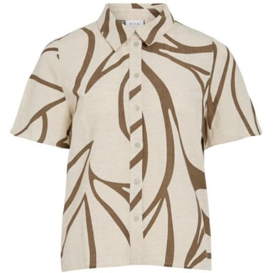 Vila Viprisilla ss shirt ecru dessin
