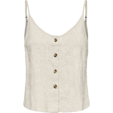 Only Onlsiesta linen bl emb singlet pnt moonbeam/w. ton