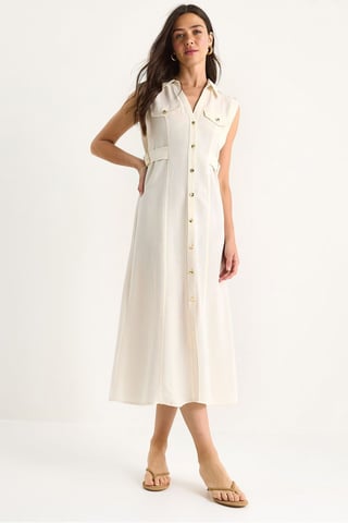 Belt Detailed Midi Dress