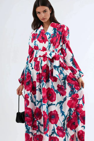 Floral Tie-Front Maxi Dress