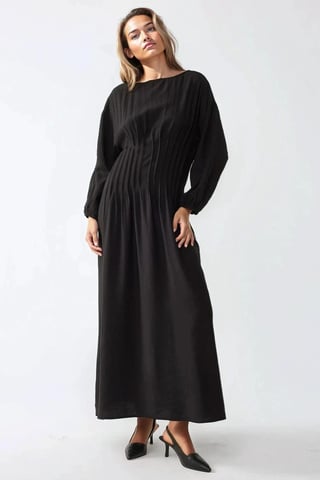 Long Sleeve Crew Neck Maxi Dress