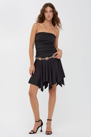 Sleeveless Asymmetric Jersey Mini Dress