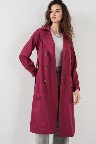 Double Breasted Long Trench Coat