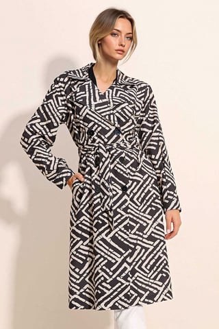 Double Breasted Long Trench Coat