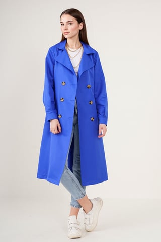 Double Breasted Long Trench Coat