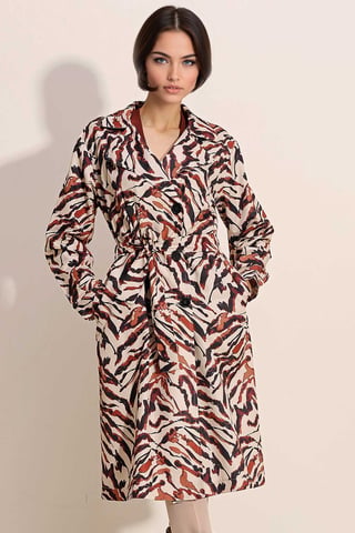 Double Breasted Long Trench Coat