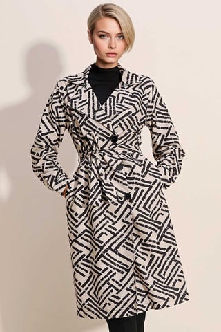 Double Breasted Long Trench Coat