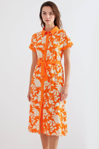 Flowering Midi Dress with Bow