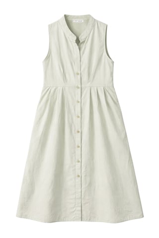 Buttoned Tippet Collar Maxi Dress