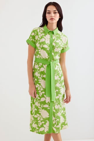 Flowering Midi Dress with Bow