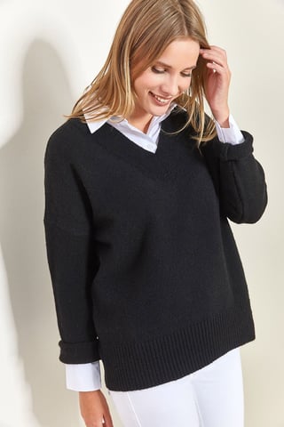 V-Neck Long Sleeve Sweater